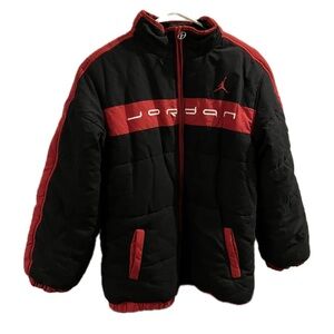 Jordan boys winter jacket, black/red, size 16/18